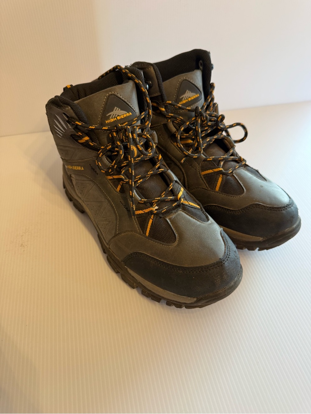 High Sierra Men's Gray and Yellow Trail Hiking Boots